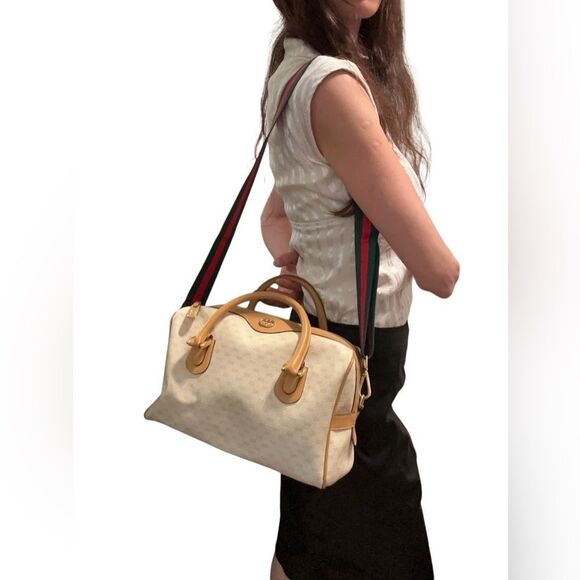 COPY - Gucci brown gg golden logo Boston bag - Picture 1 of 16